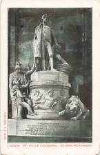 London England UK, St. Pauls Cathedral Nelson Monument, Vintage Postcard picture