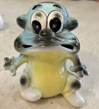Kreiss & Co Psycho Ceramic Jeweled Eyes Blue critter Vintage Figurine big mouth picture