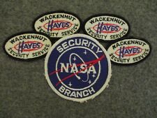 1965 NASA SECURITY BRANCH VECTOR MEATBALL + 4 HAYES AEROSPACE SECURITY PATCHES picture