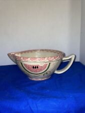 Vintage Rare Sponge Ware Watermelon Mixing Bowl with Pour Spout- Estate Find picture