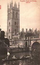 Vintage Postcard 1910's Magdalen Tower & Bridge Oxford UK picture