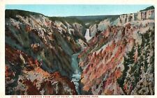 Vintage Postcard 1920's Artist Point Grand Canyon Yellowstone National Park WY picture