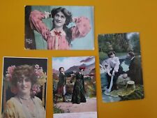 Antique European Photo/ Color Added Post Cards W/ Stamps 1905-07 picture