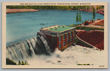 Postcard, Nine Mile Falls And Power Station, Spokane River, Spokane, Washington picture