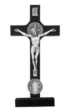 Black Stand Saint Benedict Crucifix Size 8in Comes Gift Boxed Made in the USA picture