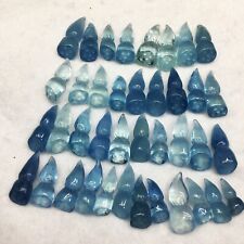 39Pcs Natural Blue Aquamarine Quartz Carved Pendant Healing 87g 16-31mm picture