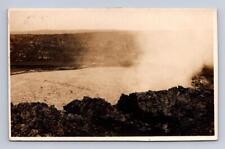RPPC CRATER VOLCANO HAWAII GOOD RELATED MESSAGE REAL PHOTO POSTCARD 1909 picture