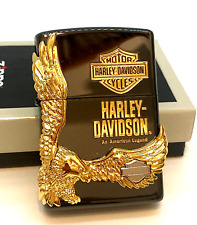 WILDE Zippo Harley Davidson HDP-14 Bald Eagle Metal Gold Black Japan Limited picture