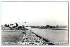 c1940's Channel And Coast Guard Station View Ludington MI RPPC Photo Postcard picture