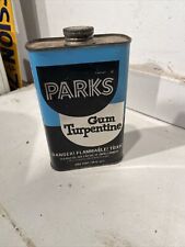 Rare Vintage Parks Gum Turpentine Pint Can - Somerset, MASS. 1/4 Full picture