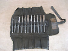 Vintage 11 Pc. Goodell Pratt Chisel Punch w/Canvas Roll Case Old Machinist Tools picture