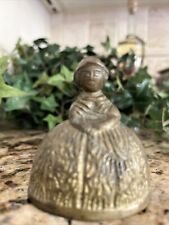 Vintage Solid Brass Figural Lady in Ball Gown & Hat picture