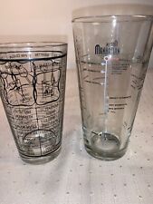 Vintage Set Of 2 Mixer Glasses With Recipes 2 Sizes So Covers Them ALL Libbey picture