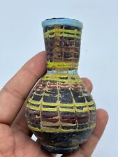 ANCIENT PHOENICIAN MOSIC GLASS DECORATED BOTTLE CA 600BACE picture