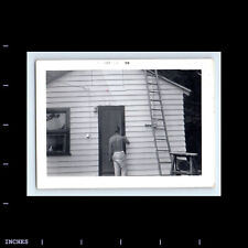 Vintage Photo SHIRTLESS MAN NEXT TO HOUSE 1959 picture