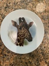 Porcelain Giraffe Plate Hoffritz Bavaria Germany 7.5 Dia Wildlife Collection picture