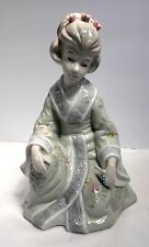 Vintage Porcelain Hand Painted Japanese Girl Geisha Figurine 8