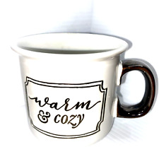 Warm and Cozy Coffee Mug Cup -  Black White  Bronze -Threshold= picture