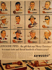 1952 Esquire Original Art Ads KAYWOODIE Pipes Eldorado Gates Swagger Size Gloves picture