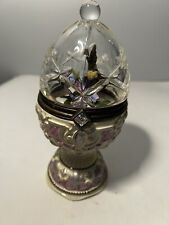 Vintage Porcelain  Crystal Music Box Decorative Egg, Hummingbird Whimsical picture