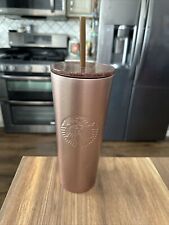 Starbucks 2018 Holiday Sparkling Rose Gold Stainless Steel Cold Cup 24oz Tumbler picture