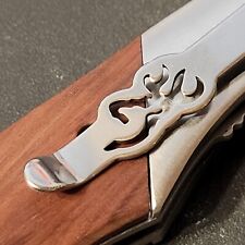 Browning Knife Tactical Liner Lock Smooth Wood Handles Buck Clip 3.88