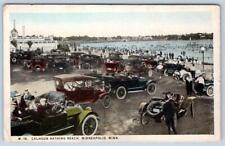 1924 CALHOUN BATHING BEACH MINNEAPOLIS MN ANTIQUE CARS PARKING LOT POSTCARD picture