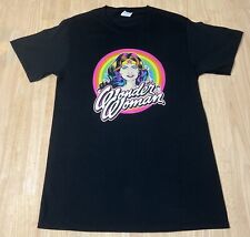 (Womens S) WONDER WOMAN Rainbow Shirt DC Colorful Retro Graphic Tee NWOT picture