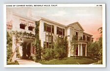 Postcard California Beverly Hills CA Conrad Nagel Residence Mansion House 1930s picture