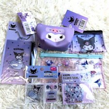 Sanrio Kuromi Pouches set of 4 and Acrylic stand sticker  Kawaii  Daiso Japan picture