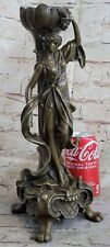 VICTORIAN MYTHOLOGY SEXY WOMAN SOLID BRONZE CANDLESTICK CANDLE HOLDER SALE NR picture