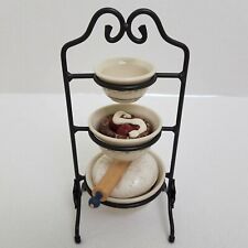 Longaberger Collectors Club Mini Wrought Iron Mixing Bowl Stand+Bowl+Accessories picture