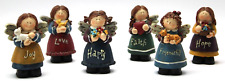 Youngs Lot of 6 Angel Figurines Joy Hope Love Happy Friendship Faith Ornaments picture