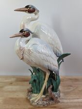 Vintage Fitz & Floyd Marsh Egrets Statue - Heron Bird Wildlife Figurine - 14” picture