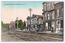 1910 Business Section Storefronts Toys Tinware Dirt Road Springville NY Postcard picture