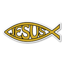 Gold Jesus Fish Mini Magnet picture