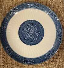 VTG Toyo Japanese Blue White 11” Floral Serving Bowl Dish Porcelain SIGNED picture
