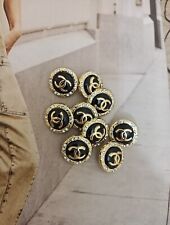 Lot Of 9  Chanel Button Gold Tone 17mm Designer Button  picture