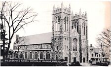 ST JOSEPH ROMAN CATHOLIC CHURCH,BRISTOL,CONN.VTG 1946 COLLOTYPE POSTCARD*C21 picture