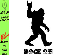 Big Foot Sasquatch Rock On vinyl decal sticker made in the USA picture