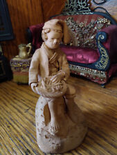 terracotta french figurine santon man bowl vintage doll house miniature kitchen picture
