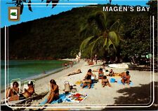 6X4 Postcard St. Thomas U.S. Virgin Islands Magen's Bay Beach Palm Trees Bathers picture