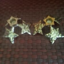 Pair of Brass Star Shape Chamber Candle Holders Tapers. Base 6X4