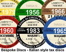 Replica Reproduction Vintage Italian Car Tax Disc Alfa Romeo Fiat Lancia Bespoke picture