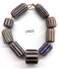 Strand of 9 Antique Venetian Chevron Trade Bead African from Estate VN55 Bg 52 picture