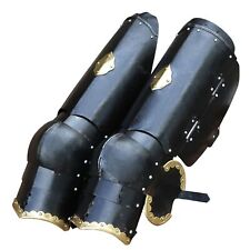 Medieval Leg Armor Cursed Black Knight Functional Steel Practice Training picture