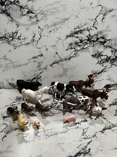 Schleich Farm Animals Lot Of 14; Cows, Pig, Dogs, Bulls,Unicorn Vintage 2000s picture