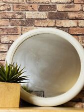 FINN MIRROR- 1970s Vintage Funky ROUND WALL MIRROR IN WHITE picture