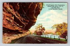 Ozarks MO-Missouri, Overhanging Rock Formations, c1948 Vintage Souvenir Postcard picture