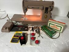 1954 SINGER SEWING MACHINE  301A, SLANT NEEDLE, SERVICED, NA470194 + Attachments picture